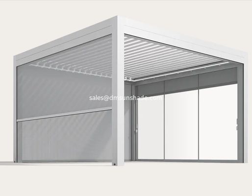 Outdoor Intelligent Adjustable Garden Aluminum Pergola With Waterproof Zip Blinds