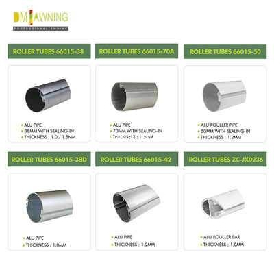 Dia 38mm Aluminium Rv Awning Tube Roller Tube Galvanized Steel Roller For Awnings
