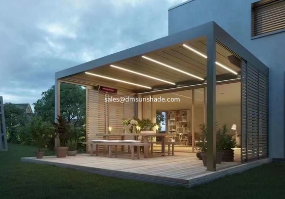 Buitentuin terras Gazebo Populaire gemotoriseerde aluminium jaloezieën Pergola